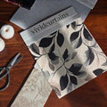 Curtain Fabric Swatch – Botanical Leaves (Black & White)