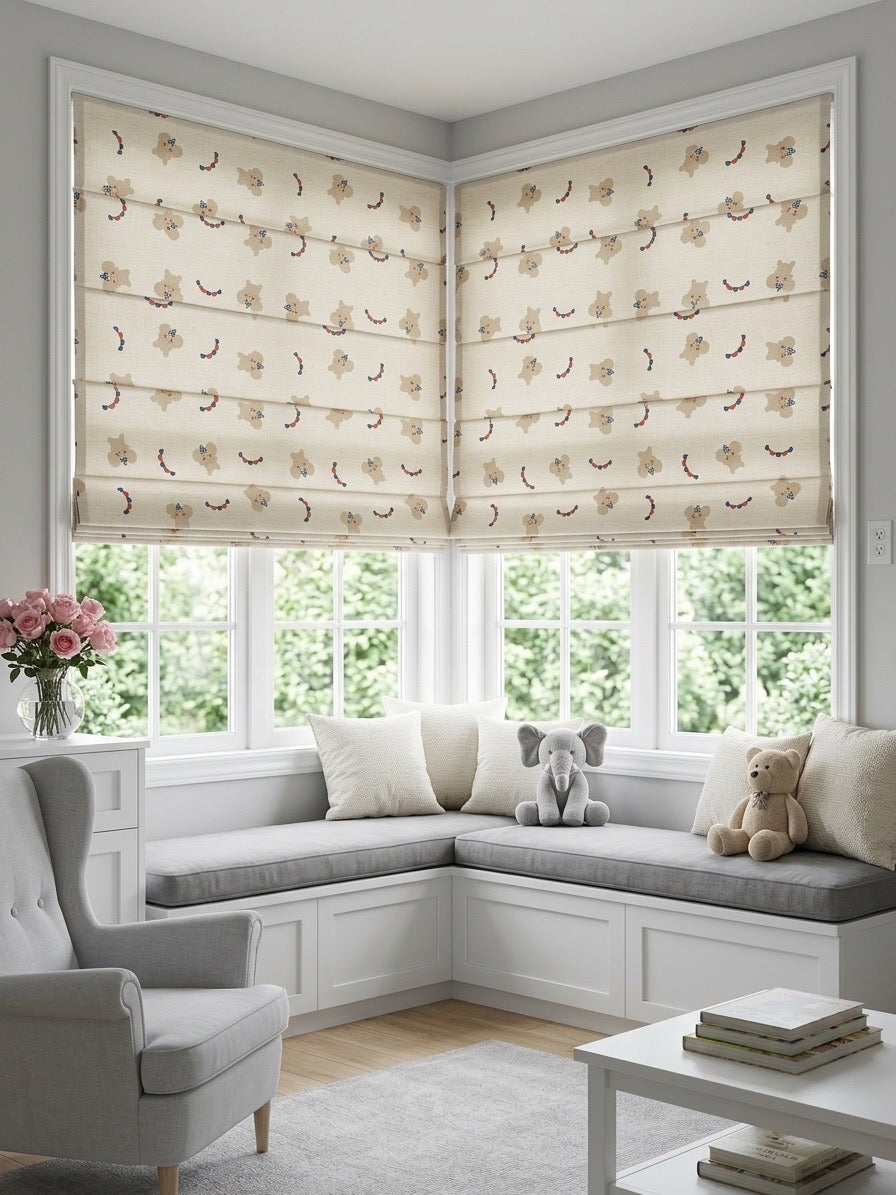 Cute Cordless Custom Roman Shades