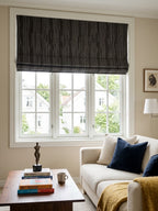 Black and White Cordless Custom Roman Shades