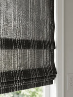 Black and White Cordless Custom Roman Shades