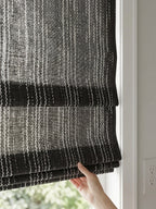 Black and White Cordless Custom Roman Shades