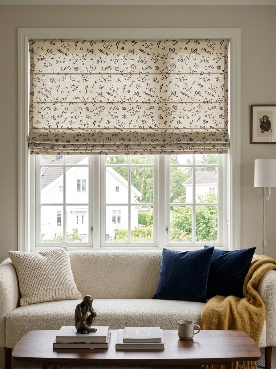 Cute Cordless Custom Roman Shades