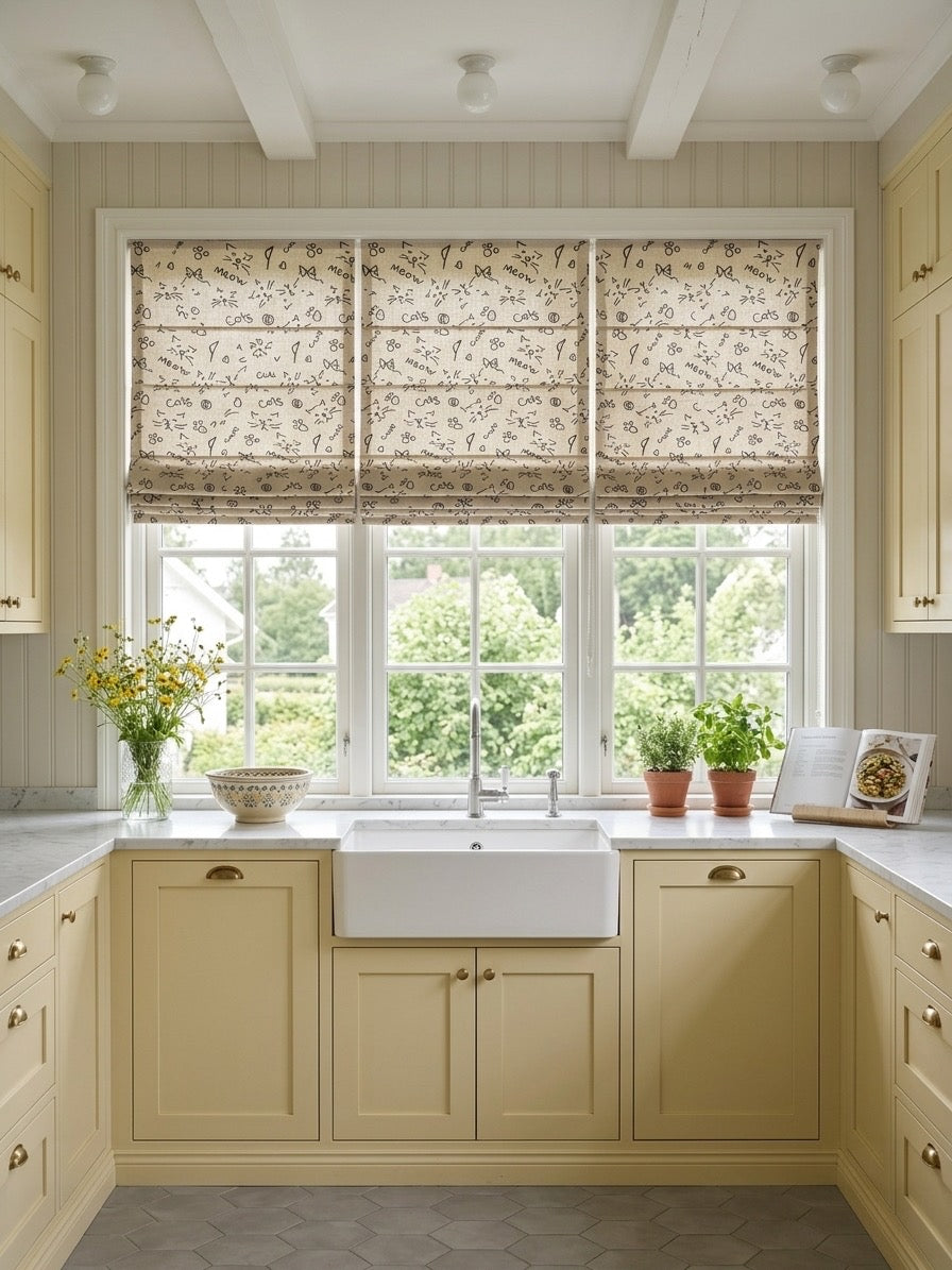 Cute Cordless Custom Roman Shades