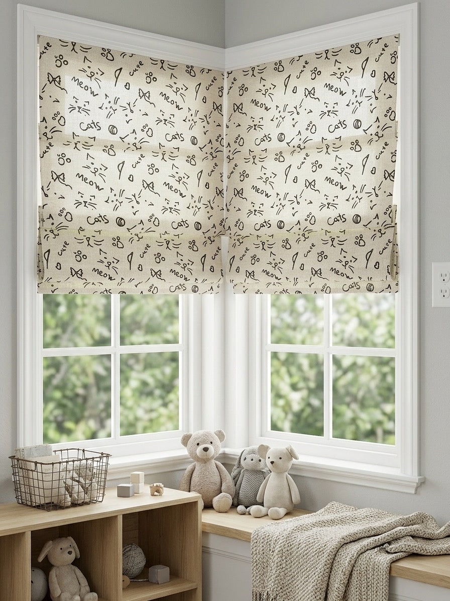 Cute Cordless Custom Roman Shades