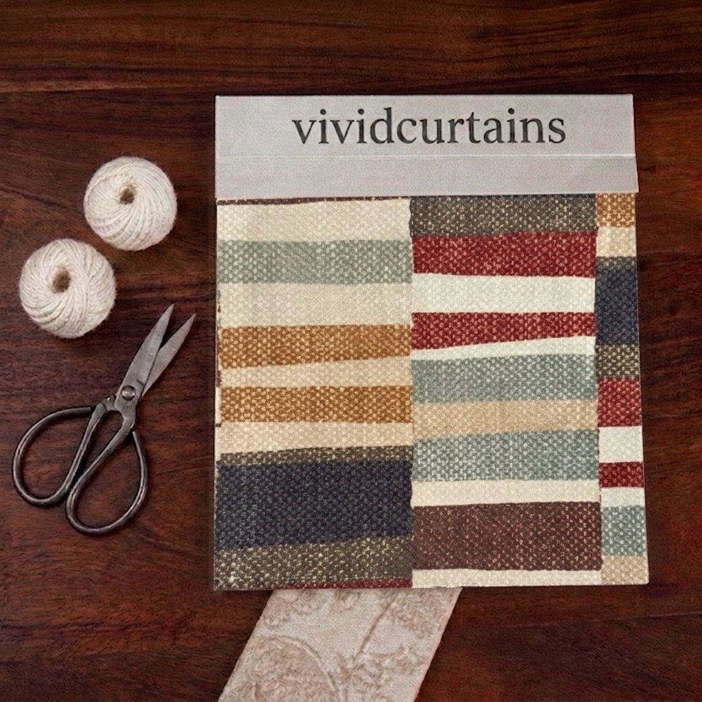 Curtain Fabric Swatch – Abstract Floral (Red & Teal)