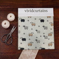 Curtain Fabric Swatch – Playful Sheep (Grey Linen)